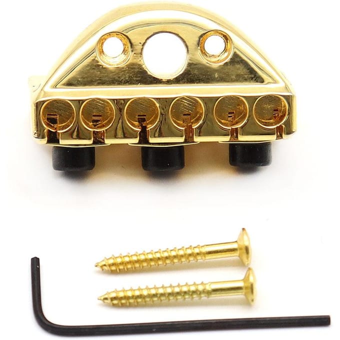 1 Stuk 6 Snaar Headless Gitaar Locking Nut Vervangingsonderdelen Lengte 42 Mm Goud