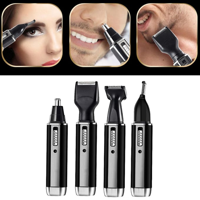 Neus Baard Trimmer Kit Elektrisch 4 in 1 Oplaadbaar Ontharing Heren Scheerapparaat 300mah Lithium Batterij US PLUG black