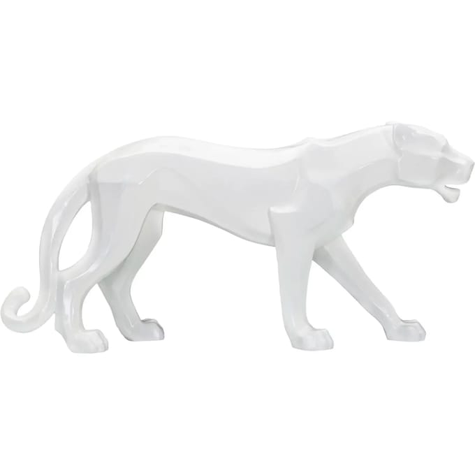 Decoratie White Panther 70×18×32,5 cm