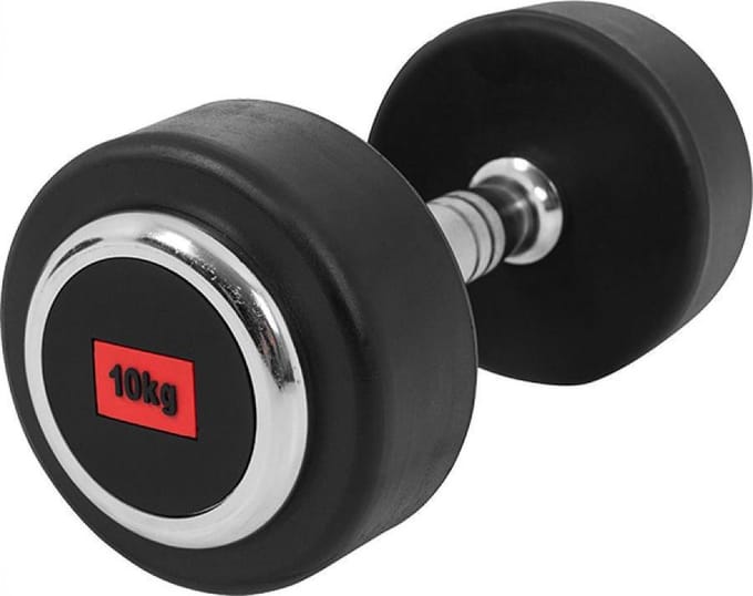 Gorilla Sports Vaste Halter 10 kg - Professionele Dumbbell - Rubber