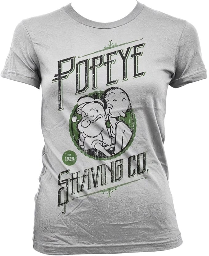 Popeye's Shaving Co Girly T-shirt voor dames, witite