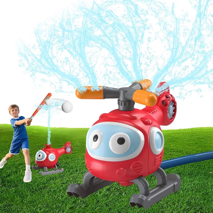 Buitenspeelgoed Watersproeier Helikopter 2-in-1 voor Tuin en Gras