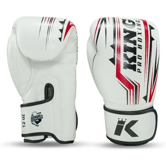 King Pro Boxing Bokshandschoenen - Spartan 2 - Microvezel - Wit / Rood 10 oz