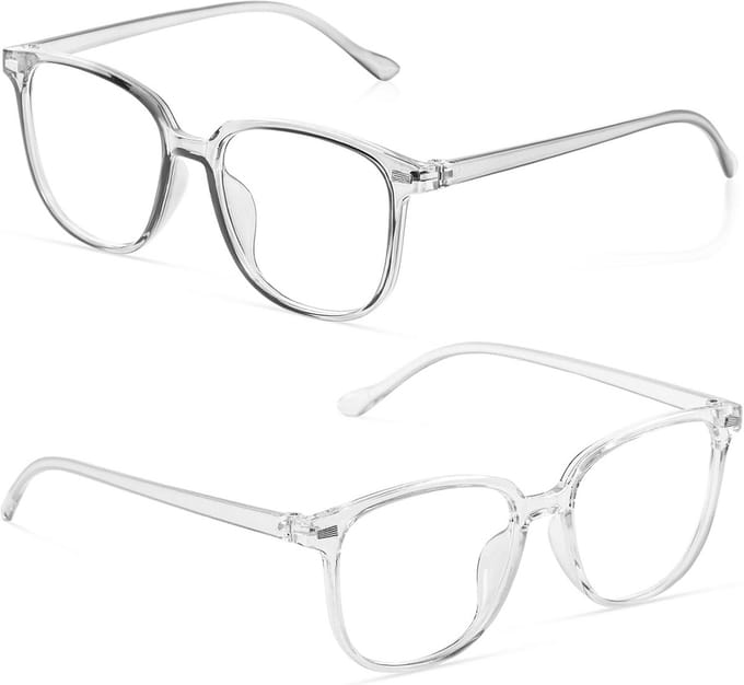 Blauwlichtbril Set - Computerbril Gaming - Oogvermoeidheid Verminderen - Ultralicht Frame - 2 Stuks - Transparant