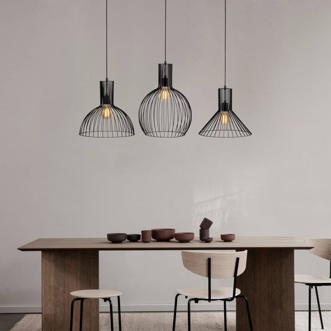 Opviq Hanglamp Fellini MR-768, zwart, ijzer, 3-lamps lineair