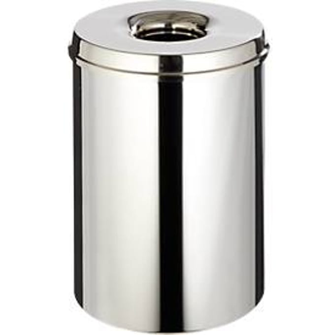 Afvalverzamelaar 15 l zelfblussend, romp rvs/deksel rvs