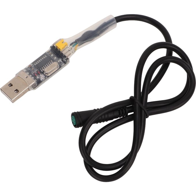 Câble de Programmation USB pour Vélo Électrique Plastique 5 broches Femelle Fiche USB 2.0 Câble de Programmation pour Moteur à Entraînement Central BBS01 gray