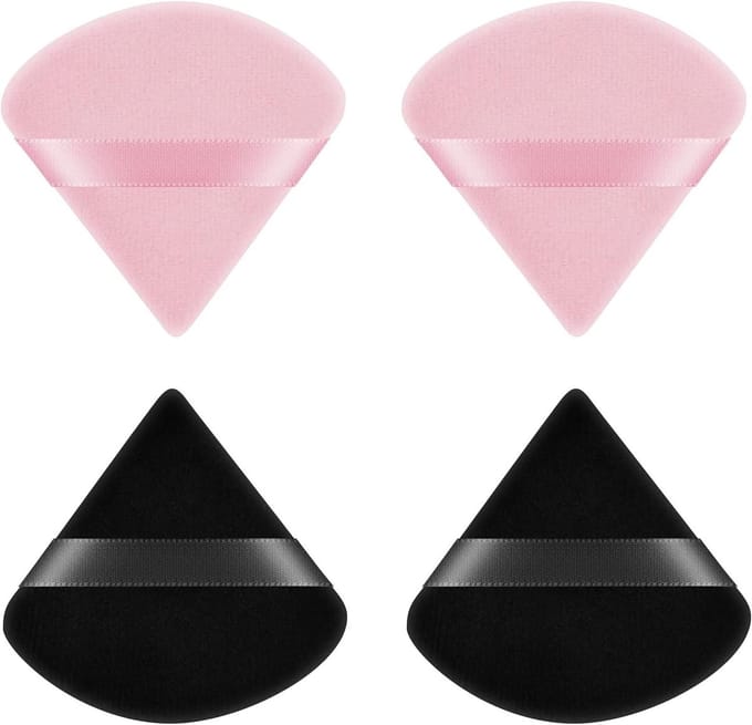 Set van 4 Triangulaire Make-up Sponzen - Herbruikbare en Wasbare Poederpuffs voor Losse Poeder, Foundation en Blush