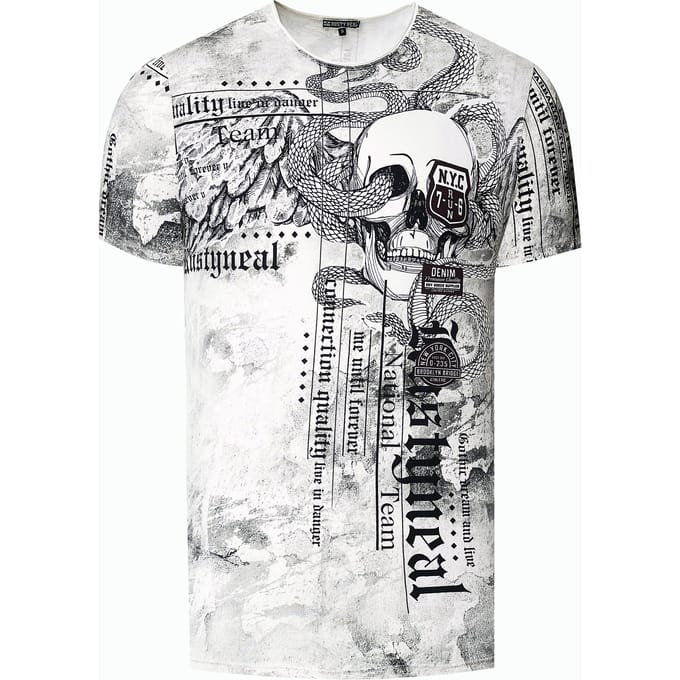 Biker T-shirt met all-over print