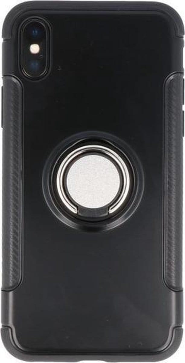 BestCases - Apple iPhone X Pantser TPU hoesje met Ringhouder Zwart