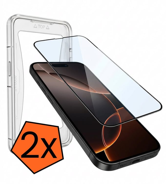 Screenprotector - 2 Stuks - Geschikt voor Apple iPhone 16 Pro Max - Met Installatie Kit - Gehard Glas - Beschermglas - Tempered Glass - Screen Protector