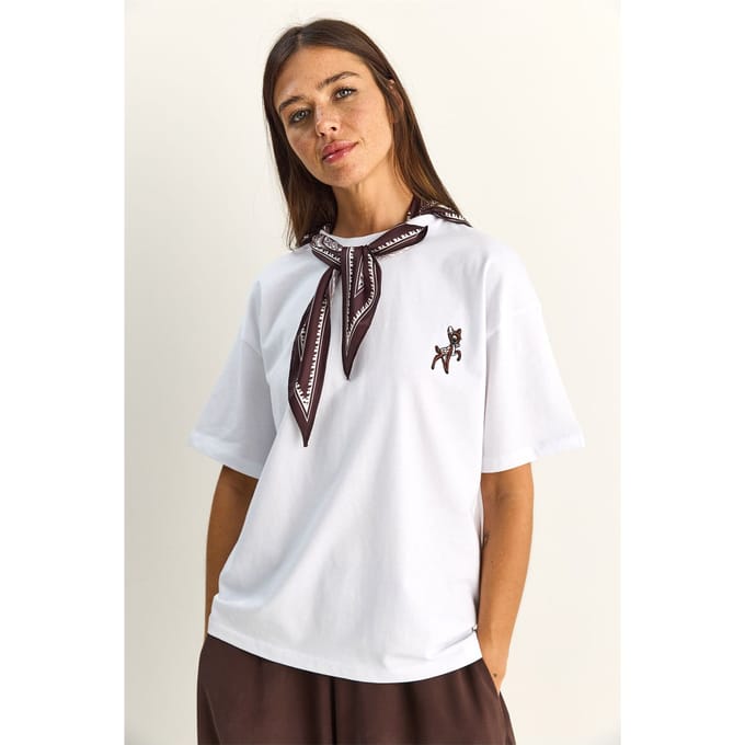 Losse Fit Crew Neck Geborduurde T-Shirt