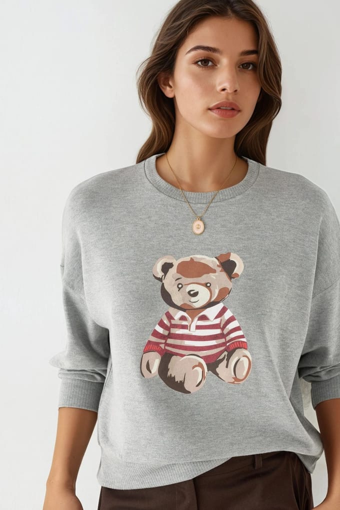 Geprinte Crew Neck Langmouw Sweatshirt
