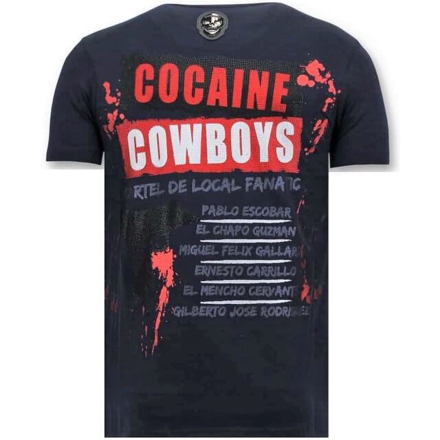 Exclusieve Heren T-shirt - Los Jefes De Narcos - Blauw