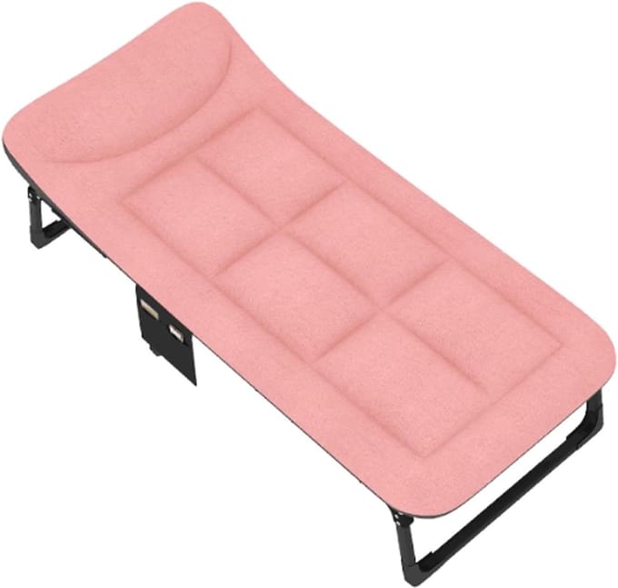Opvouwbaar Campingbed - Kampeerbed Klapbed - Buiten Ontspannen - Verstelbare Rugleuning - 135 x 60 cm - Lichtrood