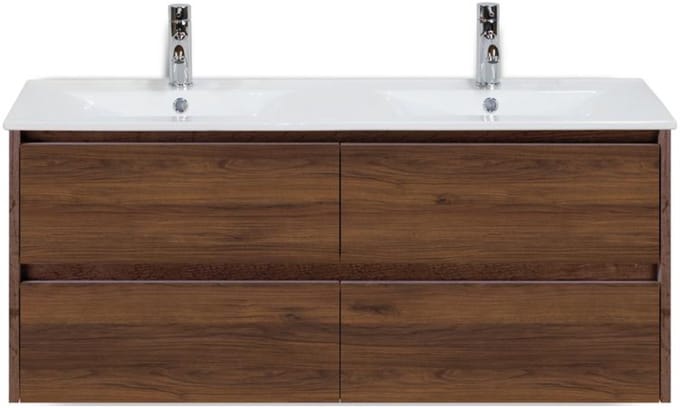 Dante Badmeubelset 120 cm - Walnoot - Keramische Wastafel Wit Enjoy