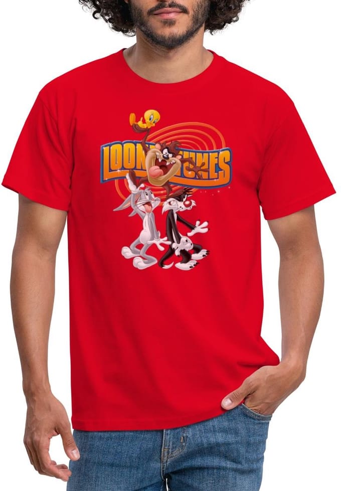 Looney Tunes Bugs Taz Tweety Sylvester T-Shirt Heren