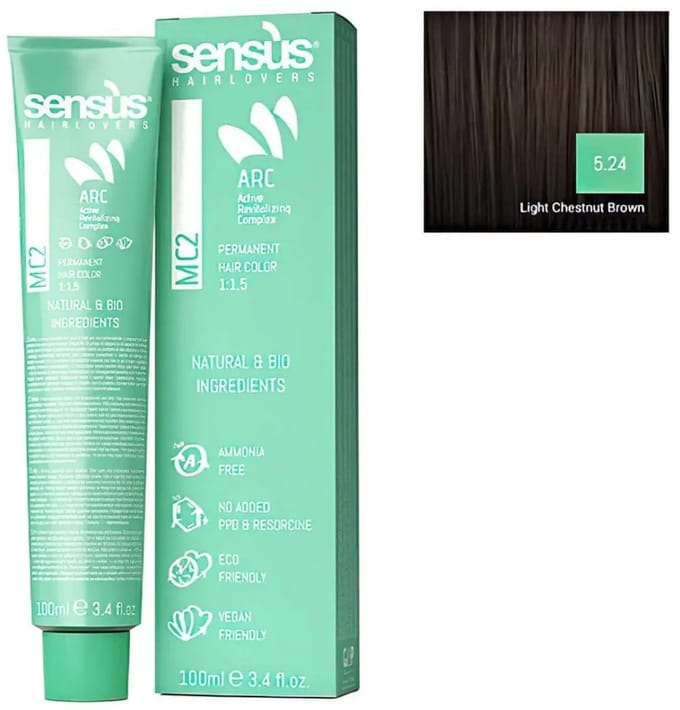 Sensus MC2 Haarverf Vegan Friendly 5.24 Licht Koud Kastanjebruin 100ml