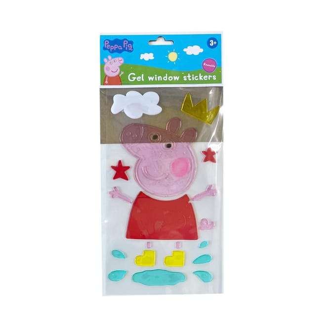 Mega Herbruikbare Raamsticker Peppa Pig met Kroon - 19-delig - Raamstickers voor Kinderen - Raamstickers Auto