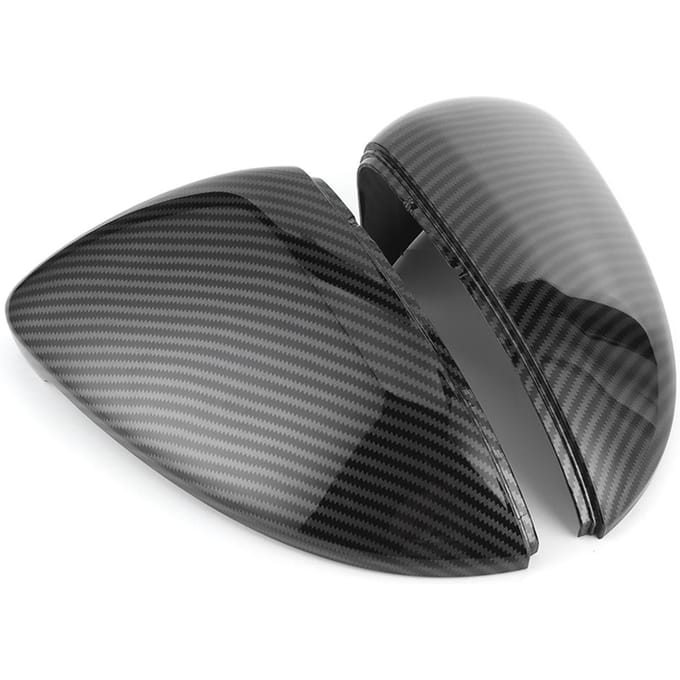 Cache de rétroviseur extérieur style fibre de carbone, capuchons décoratifs, adaptés pour MK7 2014 2018 black