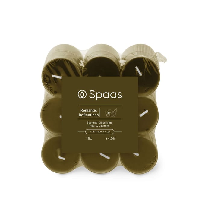 Spaas - Geurende Clearlights - Blokverpakking x18 – 4,5 uur brandtijd – Romantic Reflections