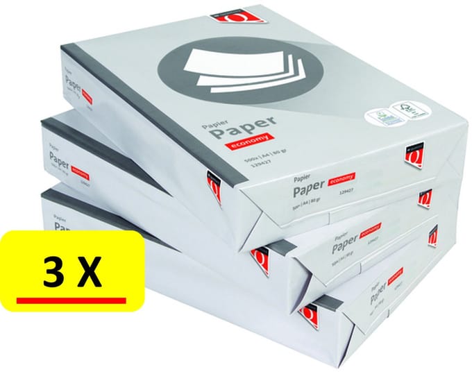 3 x Kopieerpapier Quantore Economy - A4 - 80gr - wit - 500 vel