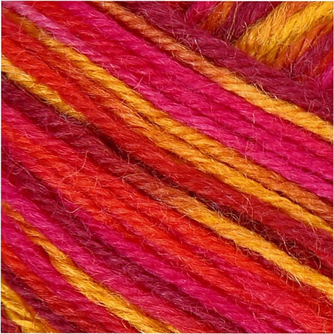 CC Creotime Sokkenwol 50gr Multigekleurd Rood Oranje