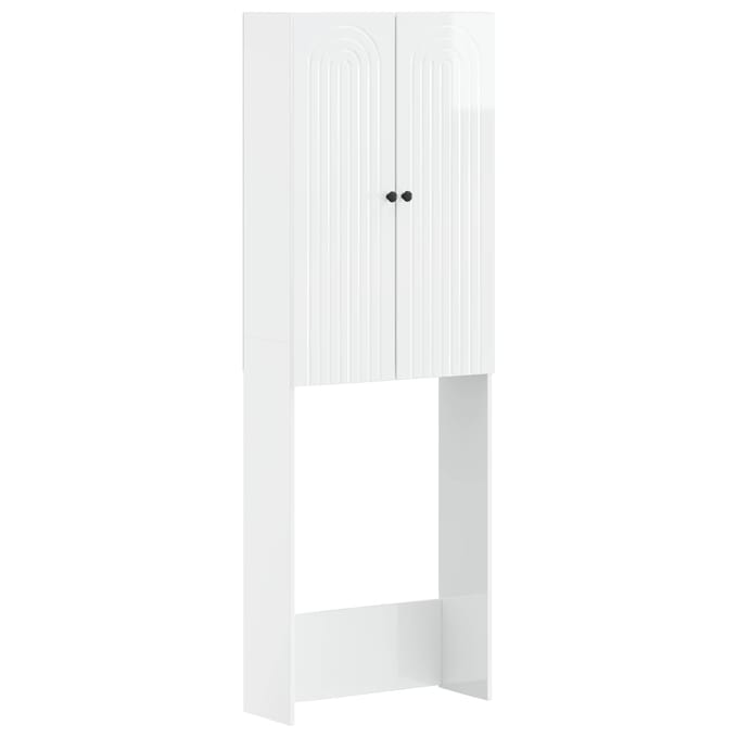 vidaXL - Toiletkast - ALKMAAR - Hoogglans - Wit - 66 - x - 25,5 - x - 190 - cm