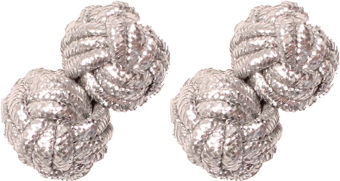 Manchetknopen - Stof - Zilver Glitter