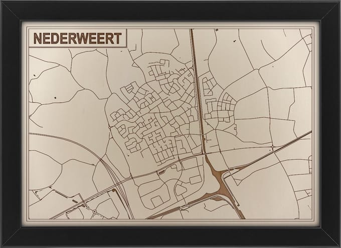 Houten stadskaart van Nederweert
