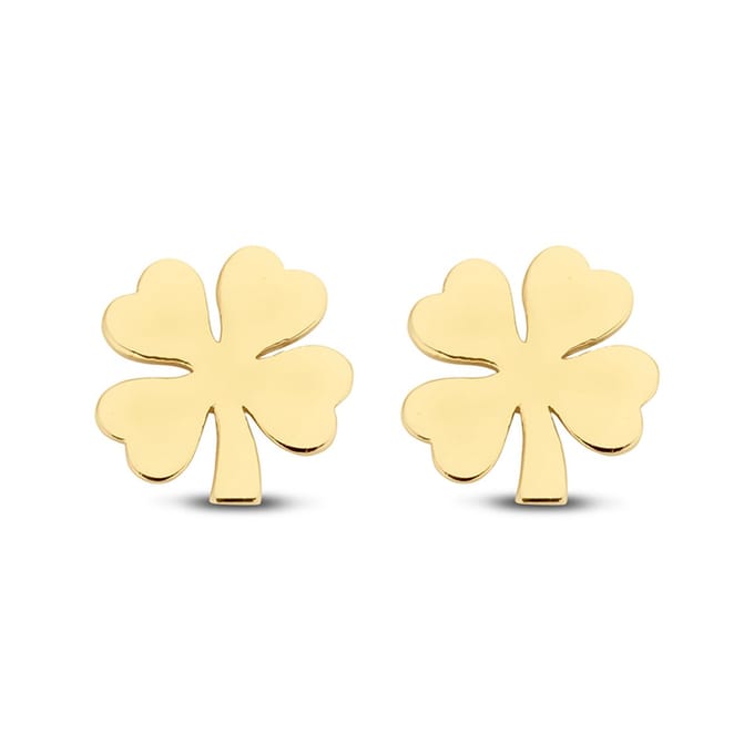 New Bling Goud 9NBG-0037 - Oorknop Klaver - 6mm - Goud