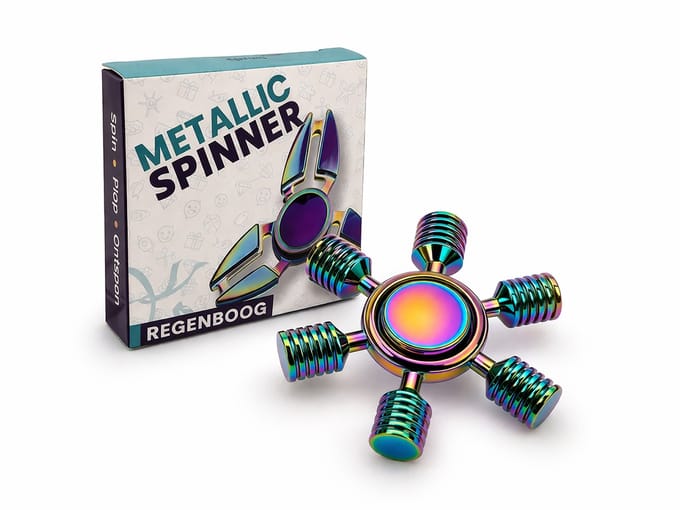 Metalen Fidget Spinner - Fidget toys - Sensorisch speelgoed - Six blade - Holografisch