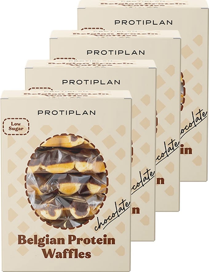 Protiplan - Belgische Wafels Chocolade - 24 stuks - 24 x 30 g - Koolhydraatarme wafel