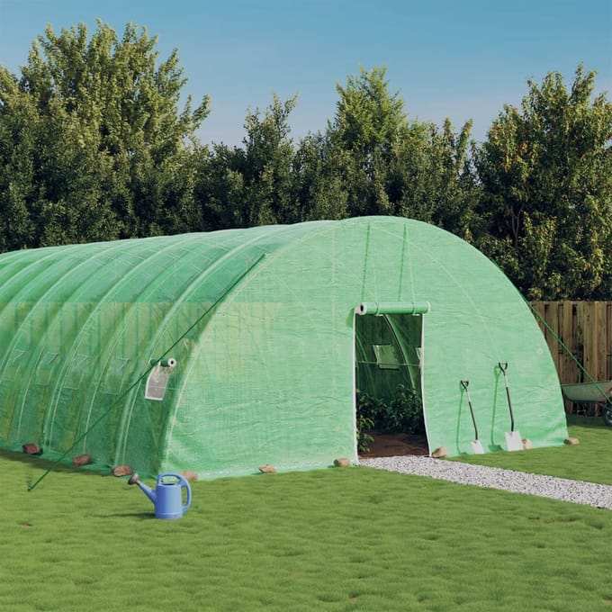 vidaXL - Tuinkas - met - stalen - frame - 48 - m² - 8x6x2,85 - m - groen