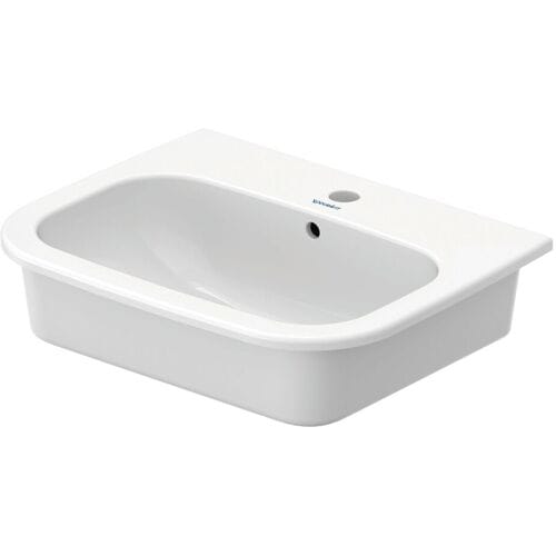 Duravit D-Code - Inbouw wastafel, 55x44 cm, 1 kraangat, wit 0337540000
