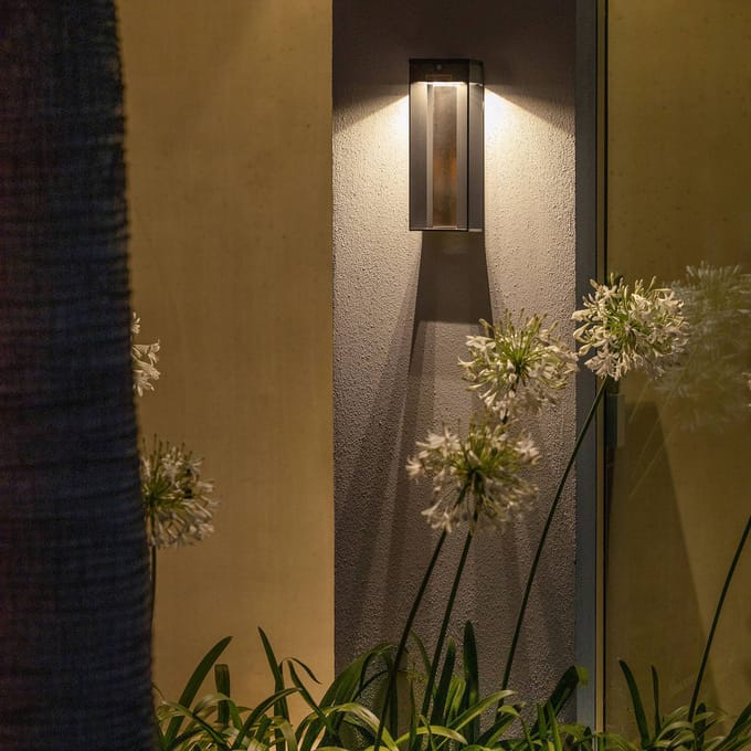 Les Jardins LED-zonnelamp Blade met sensor, grijs