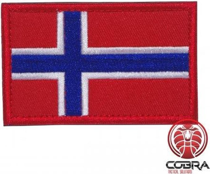 Vlag Noorwegen geborduurde patch embleem | Velcro | Military Airsoft