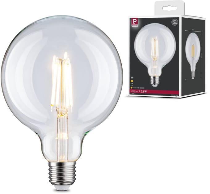 Paulmann 28971 LED-lamp Energielabel E (A - G) E27 Globe 9 W = 75 W Warmwit (Ø x h) 125 mm x 175 mm Filament / Retro-LED 1 stuk(s)