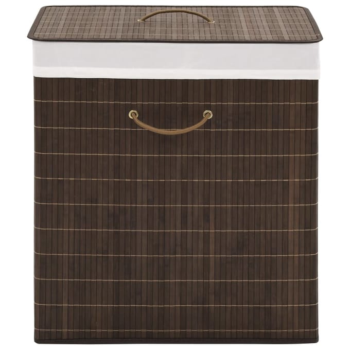 vidaXL - Wasmand - rechthoekig - bamboe - donkerbruin