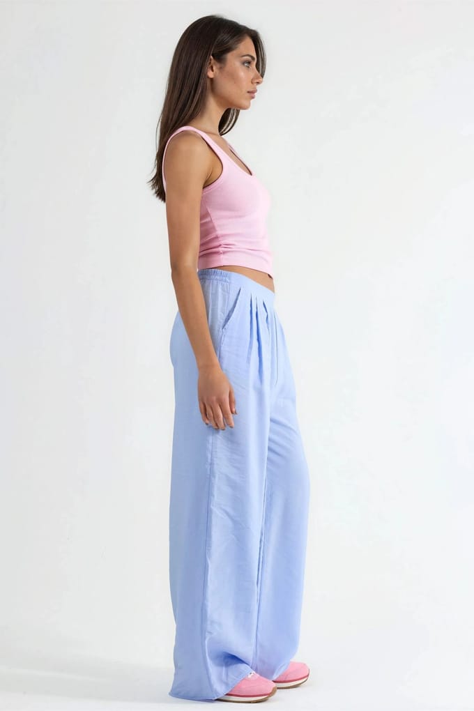 Brede Taille Pantalons met Plissé