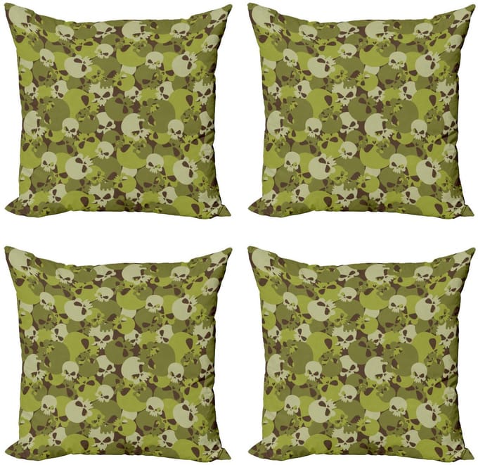 ABAKUHAUS – Camo decoratieve kussenhoes 40x40 cm – 4-pack – Licht beige