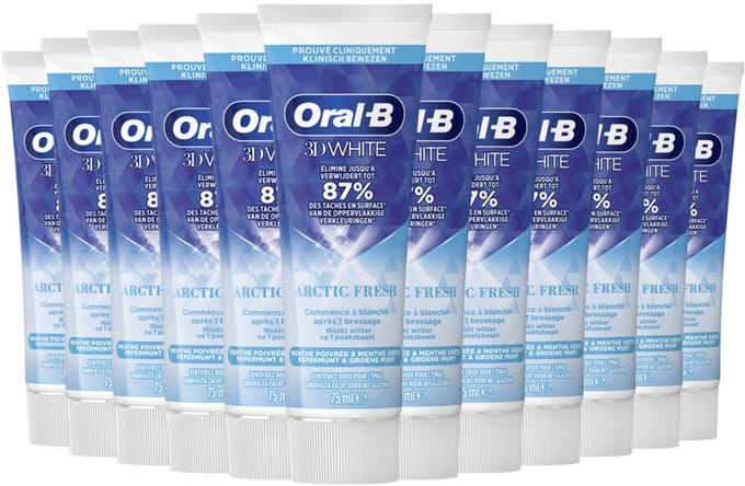 Oral-B - Tandpasta 3D White Arctic Fresh - 12 x 75 ml - Voordeelverpakking