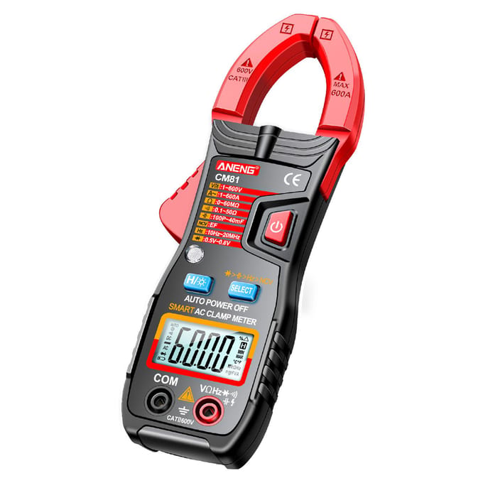 ANENG CM81 Smart AC Stroomtang Klemtype Multimeter 6000 Telt Auto Range Voltmeter 600A Ampèremeter zwart