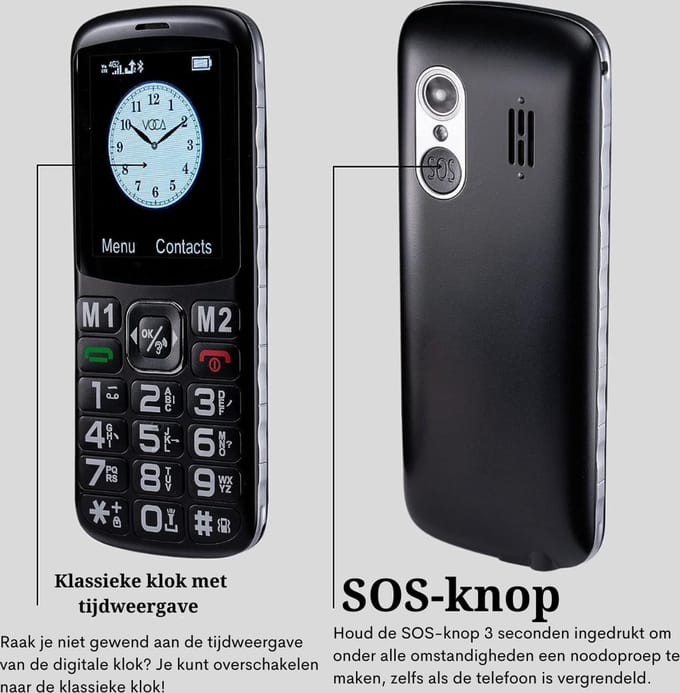 Senioren Telefoon 4G Met Noodknop PEAM