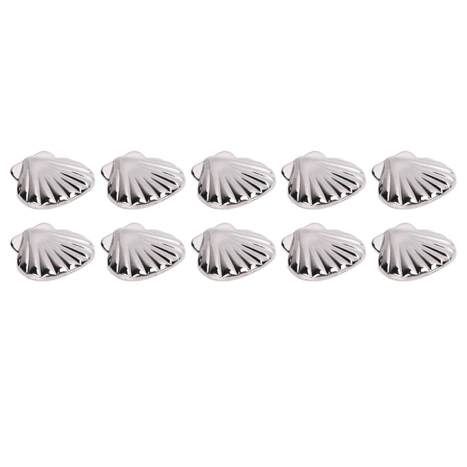 10 Sets Schelp Rivet Zilver 33mm Decoratieve Zinklegering Rivets en 4,5mm PH Schroeven voor Riem Tas white