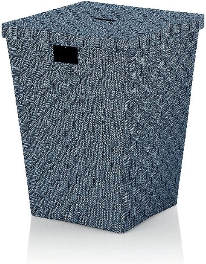 Wasmand, Met Deksel, 52 x 40 cm, Rook Blauw, Polypropyleen - Kela | Alvaro