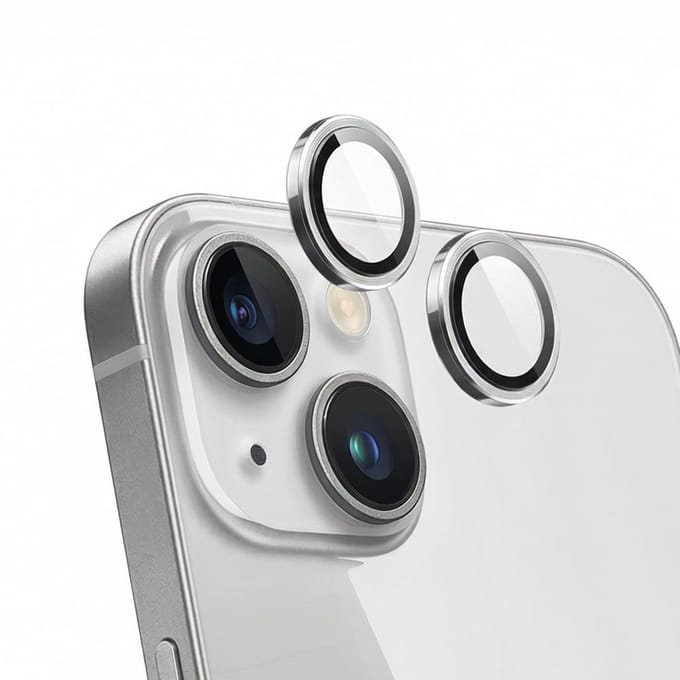 Force Case, Lens Protector geschikt voor iPhone 14 / 14 Plus - Ultra-Resistant, Zilver