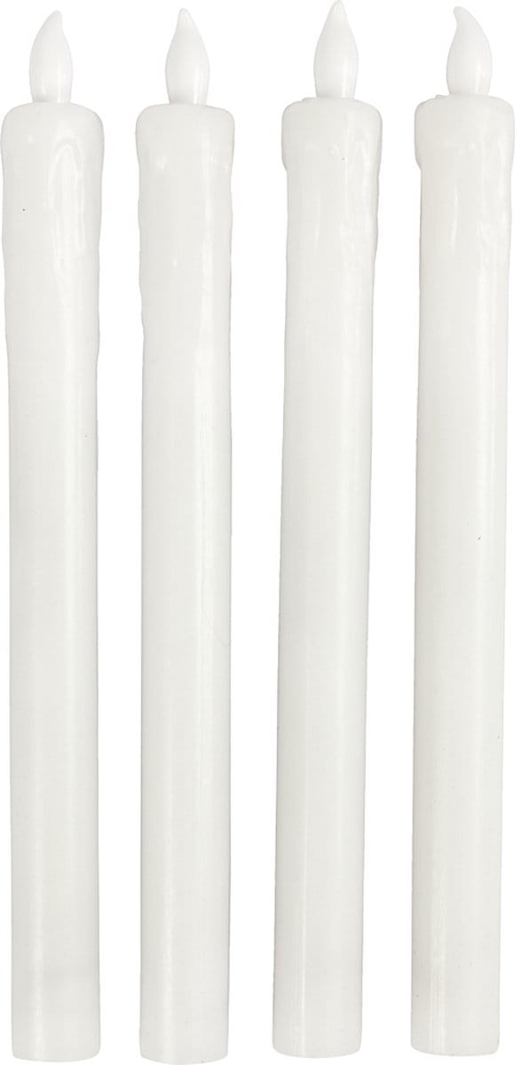 LED Kaarsen, H: 24,5 cm, d 20 mm, 4 stuk/ 1 doos