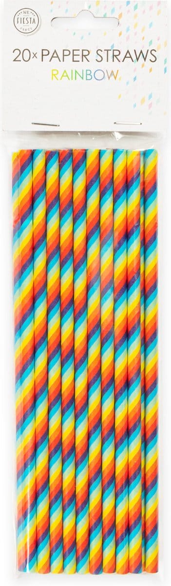Rietjes - Regenboog - Gestreept - Papier - 20st.
