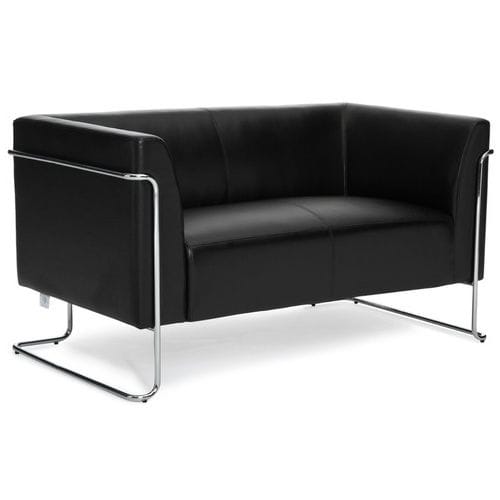 Loungebank CURACAO Kunstleder 2-zitter Zwart hjh OFFICE